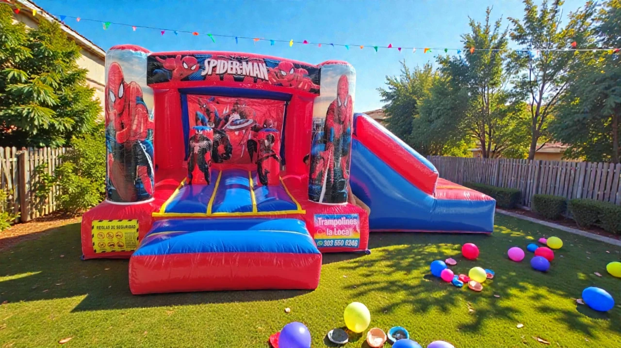 Brincolin Hombre Araña con Tobogán